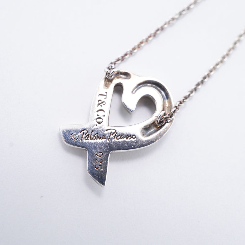 【6jgb0793-k】ティファニー ネックレス ラビングハート シルバー925【中古】レディース