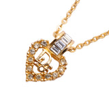 【6jgb0798-k】クリスチャンディオール ネックレス ディオールロゴ GPメッキ ラインストーン ゴールド【中古】レディース