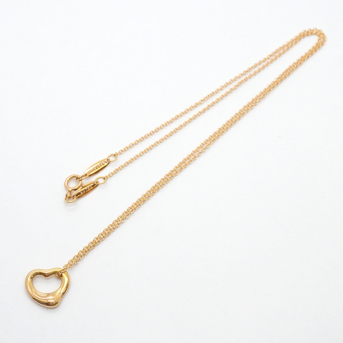 【6jgb0799】ティファニー ネックレス オープンハート K18PG ピンクゴールド【中古】レディース