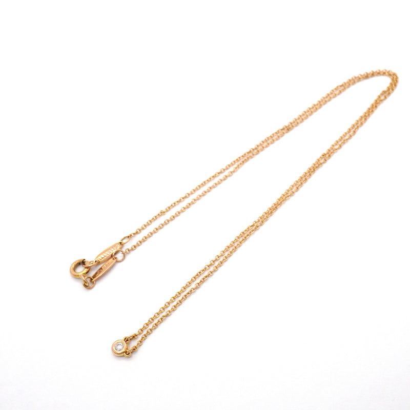 【6jgb0813】ティファニー ネックレス バイザヤード 1PD K18PG ピンクゴールド ダイヤモンド【中古】レディース