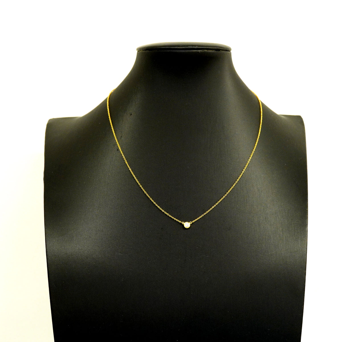 【6jgb0815】ティファニー ネックレス バイザヤード 1PD K18YG イエローゴールド ダイヤモンド【中古】レディース