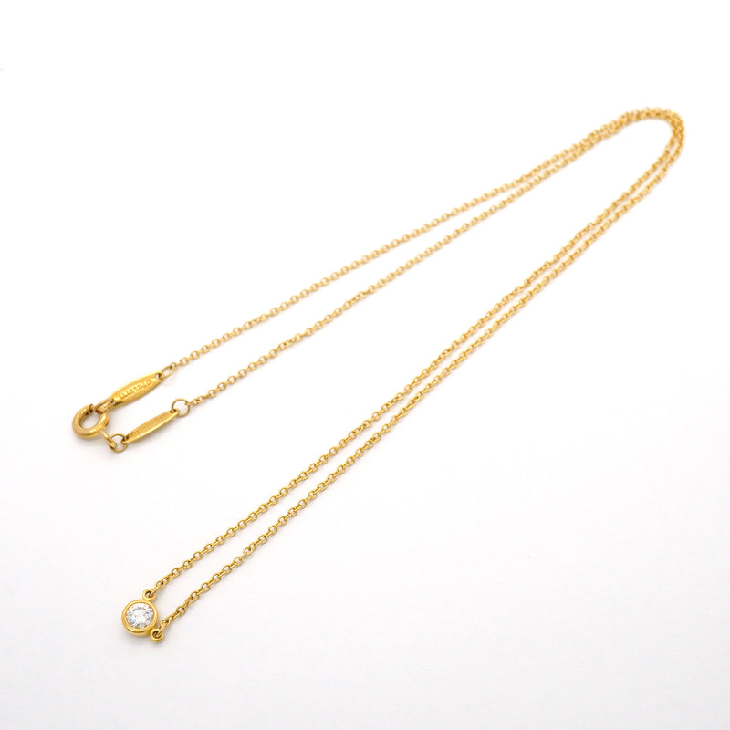 【6jgb0815】ティファニー ネックレス バイザヤード 1PD K18YG イエローゴールド ダイヤモンド【中古】レディース