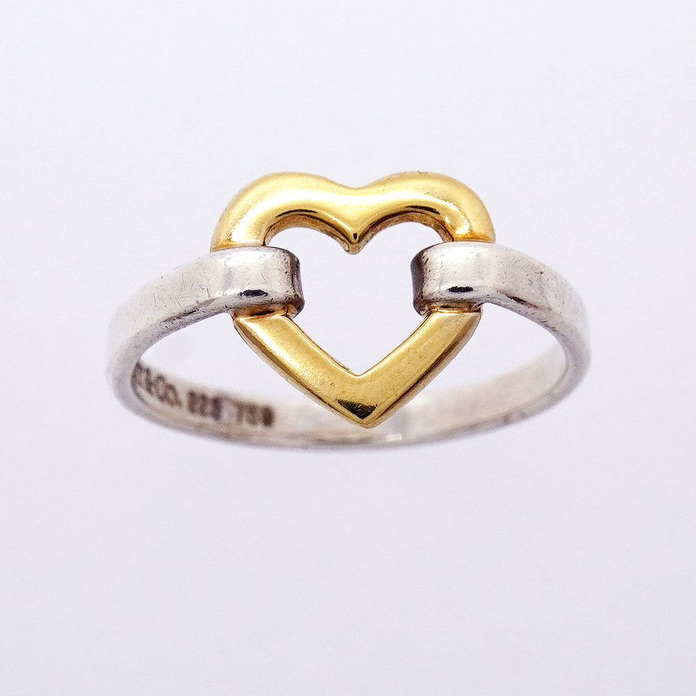 【6jgb0826-k】ティファニー リング ハート/コンビ K18YG イエローゴールド シルバー925 12号【中古】レディース