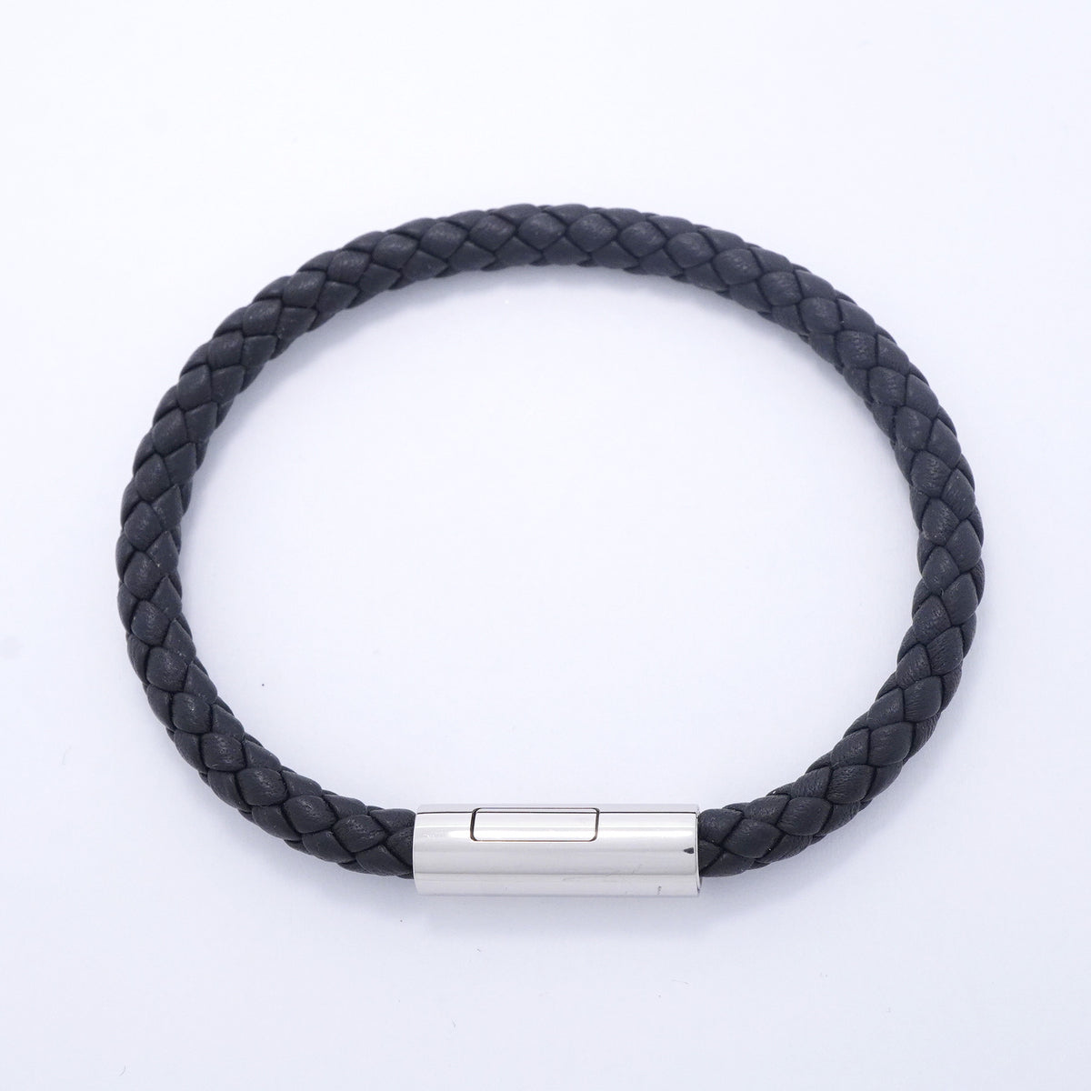 【6jgb0830-k】エルメス ブレスレット ゴリアテ メタル レザー ブラック シルバー【中古】レディース