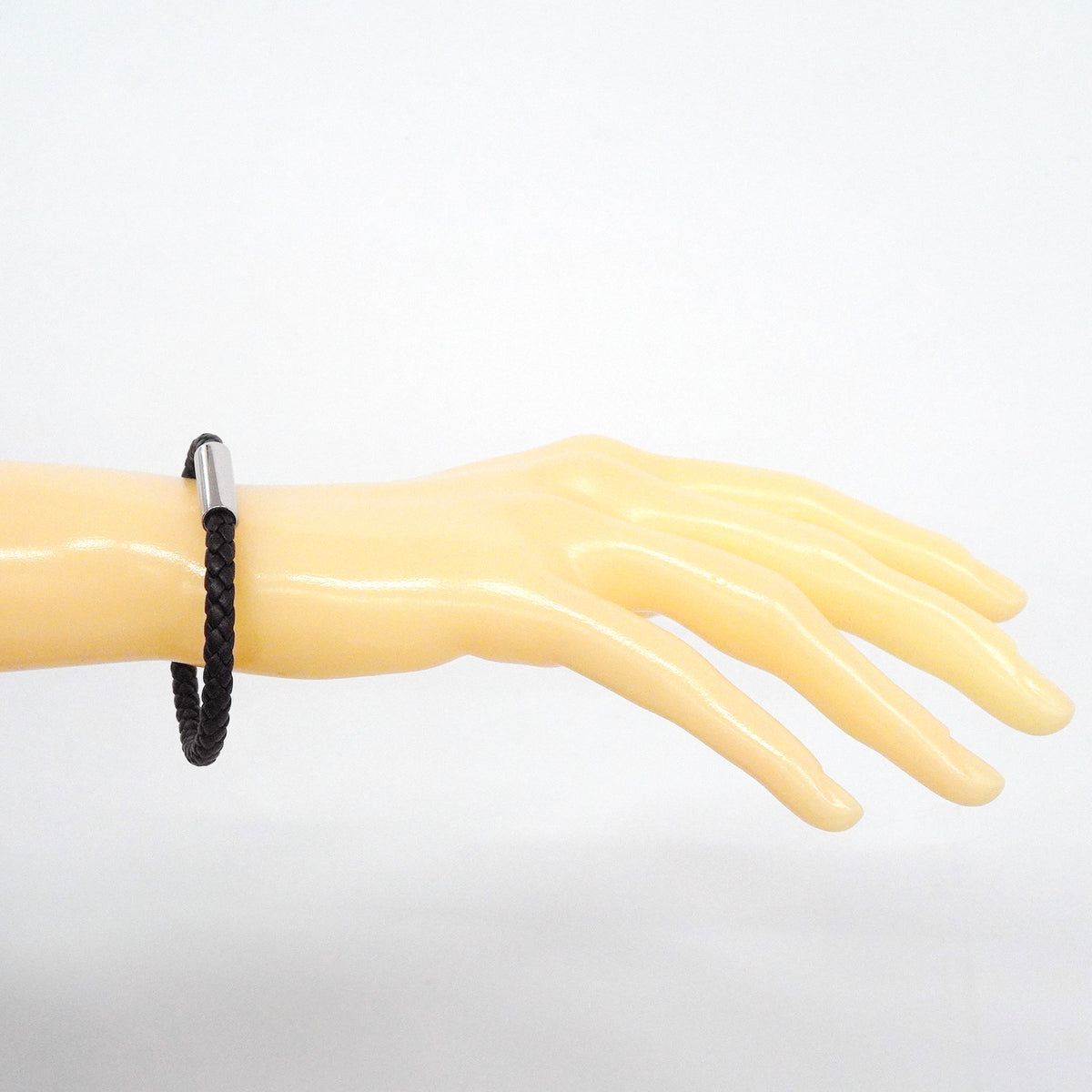 【6jgb0830-k】エルメス ブレスレット ゴリアテ メタル レザー ブラック シルバー【中古】レディース