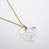 【6jgb0847】ティファニー ネックレス オープンハート K18YG イエローゴールド クリスタル【中古】レディース