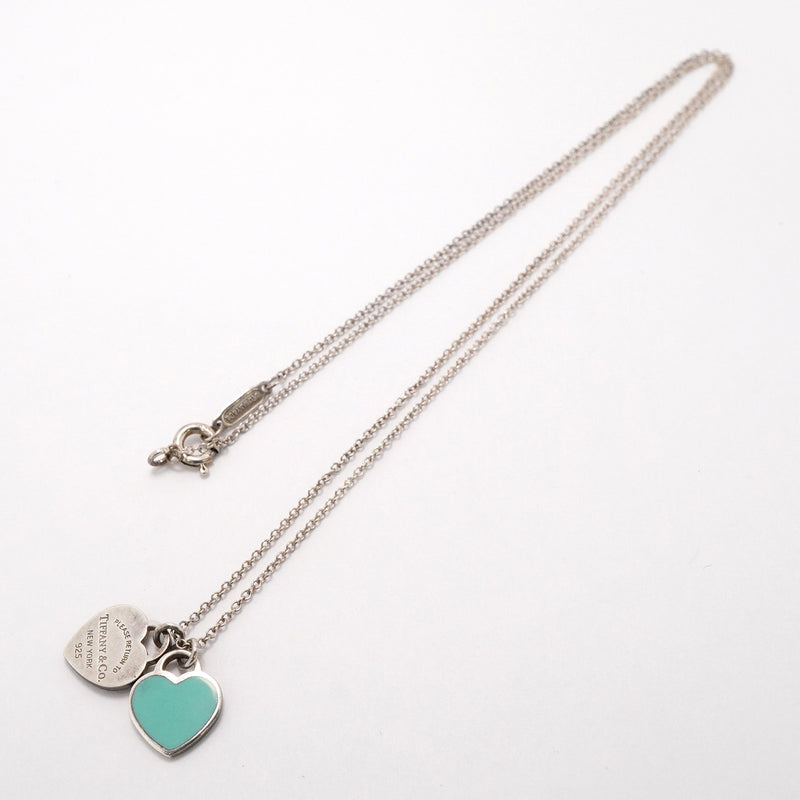 【6jgb0851】ティファニー ネックレス ダブルリターントゥハート シルバー925 ブルー【中古】レディース