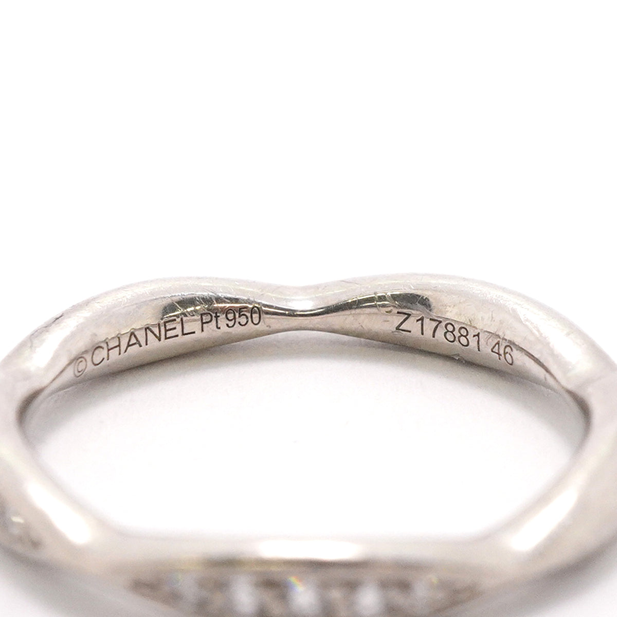 【6jgb0859】シャネル リング カメリア Pt950 プラチナ ダイヤモンド ＃46【中古】レディース