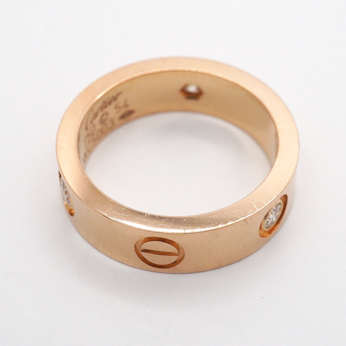 【6jgb0864】カルティエ リング ラブ 3PD K18PG ピンクゴールド ダイヤモンド ＃54【中古】レディース