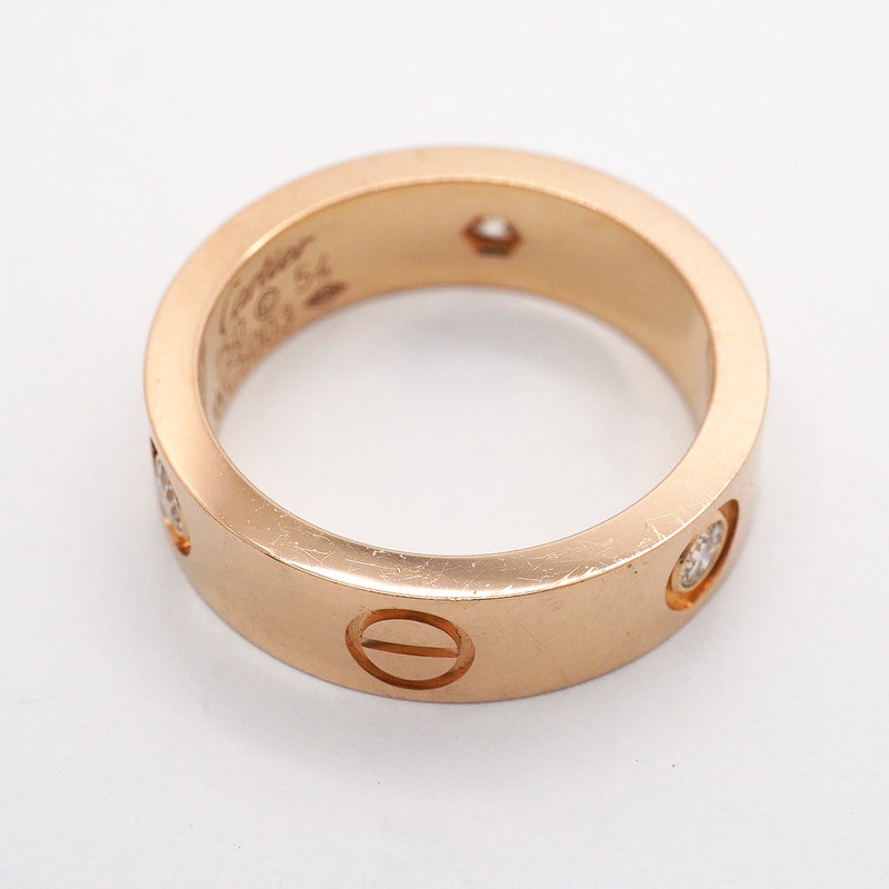 【6jgb0864】カルティエ リング ラブ 3PD K18PG ピンクゴールド ダイヤモンド ＃54【中古】レディース