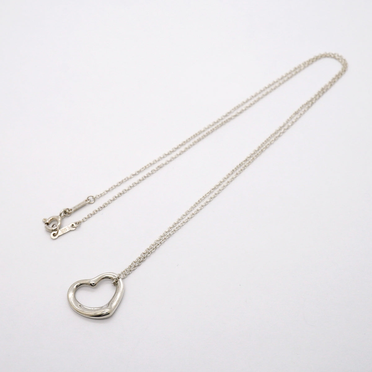 【6jgb0866】ティファニー ネックレス オープンハート シルバー925【中古】レディース
