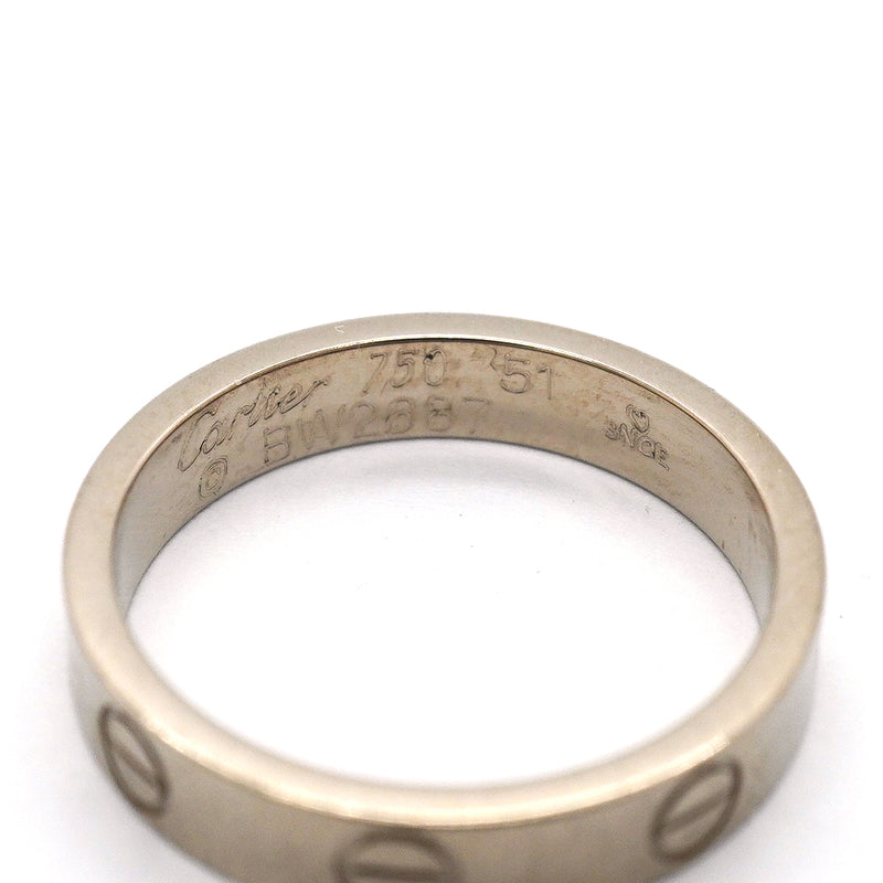 【6jgb0879】カルティエ リング ミニラブ K18WG ホワイトゴールド ＃51【中古】レディース