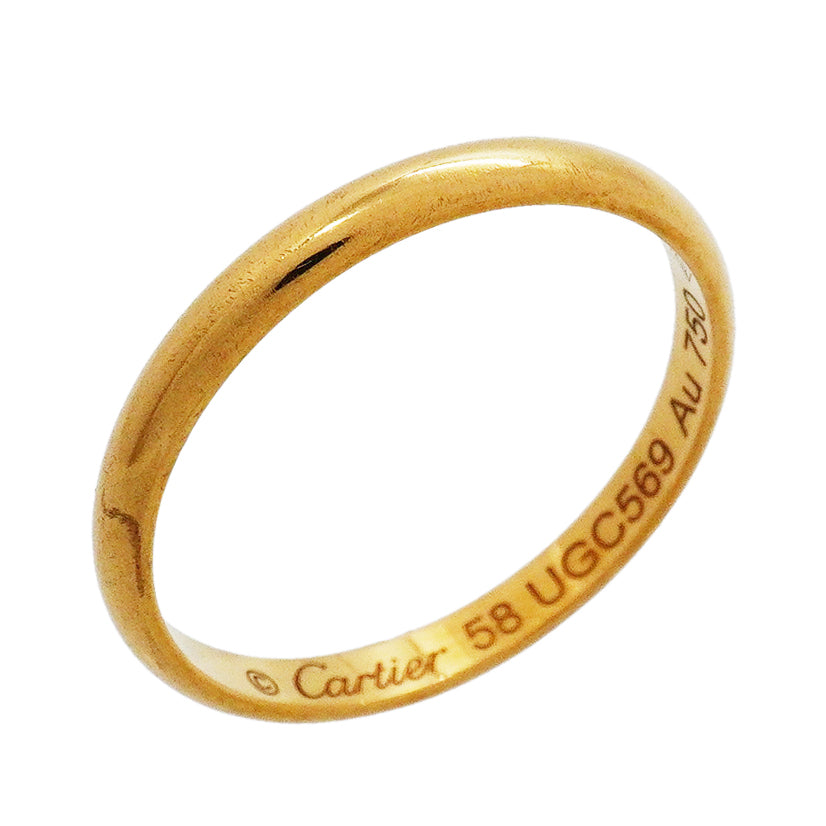 【6jgb0882】カルティエ リング クラシック K18YG イエローゴールド ＃58【中古】メンズ
