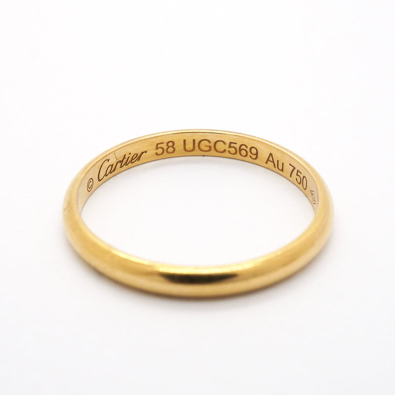 【6jgb0882】カルティエ リング クラシック K18YG イエローゴールド ＃58【中古】メンズ