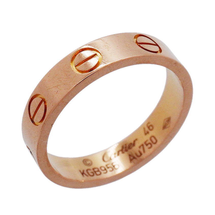 【6jgb0884】カルティエ リング ミニラブ K18PG ピンクゴールド ＃46【中古】レディース