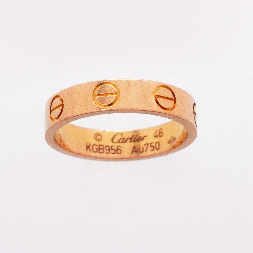 【6jgb0884】カルティエ リング ミニラブ K18PG ピンクゴールド ＃46【中古】レディース