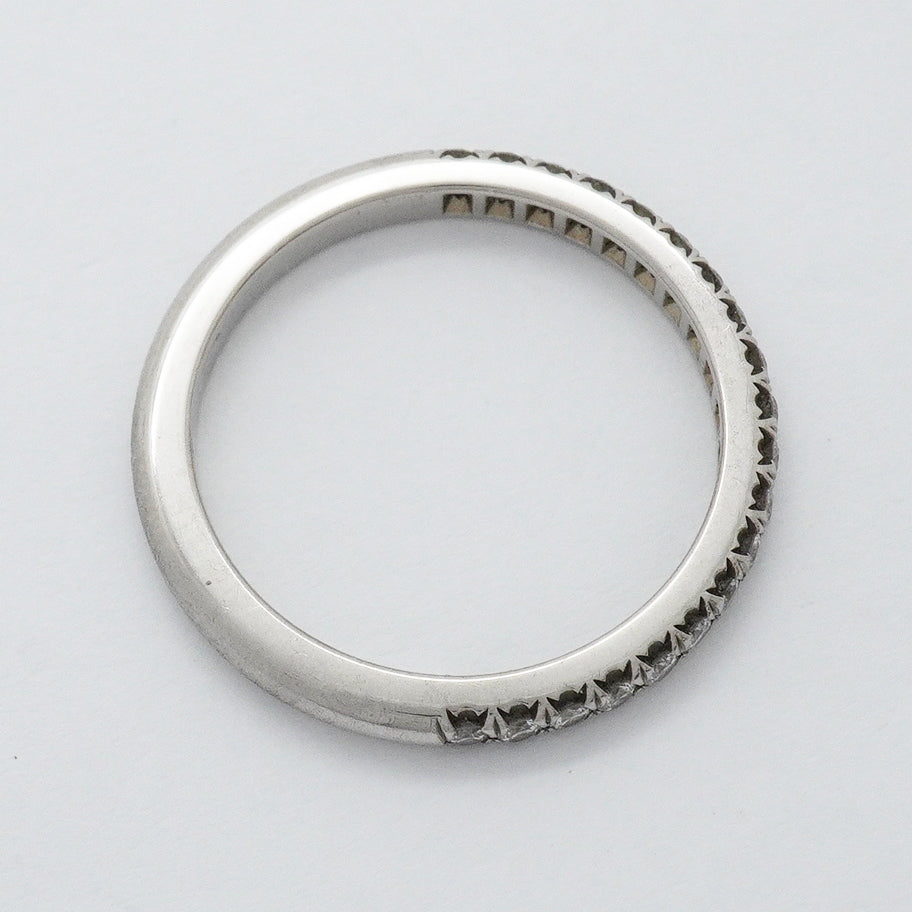 【6jgb0885】ティファニー リング ソレスト ハーフエタニティ Pt950 プラチナ ダイヤモンド 8号【中古】レディース