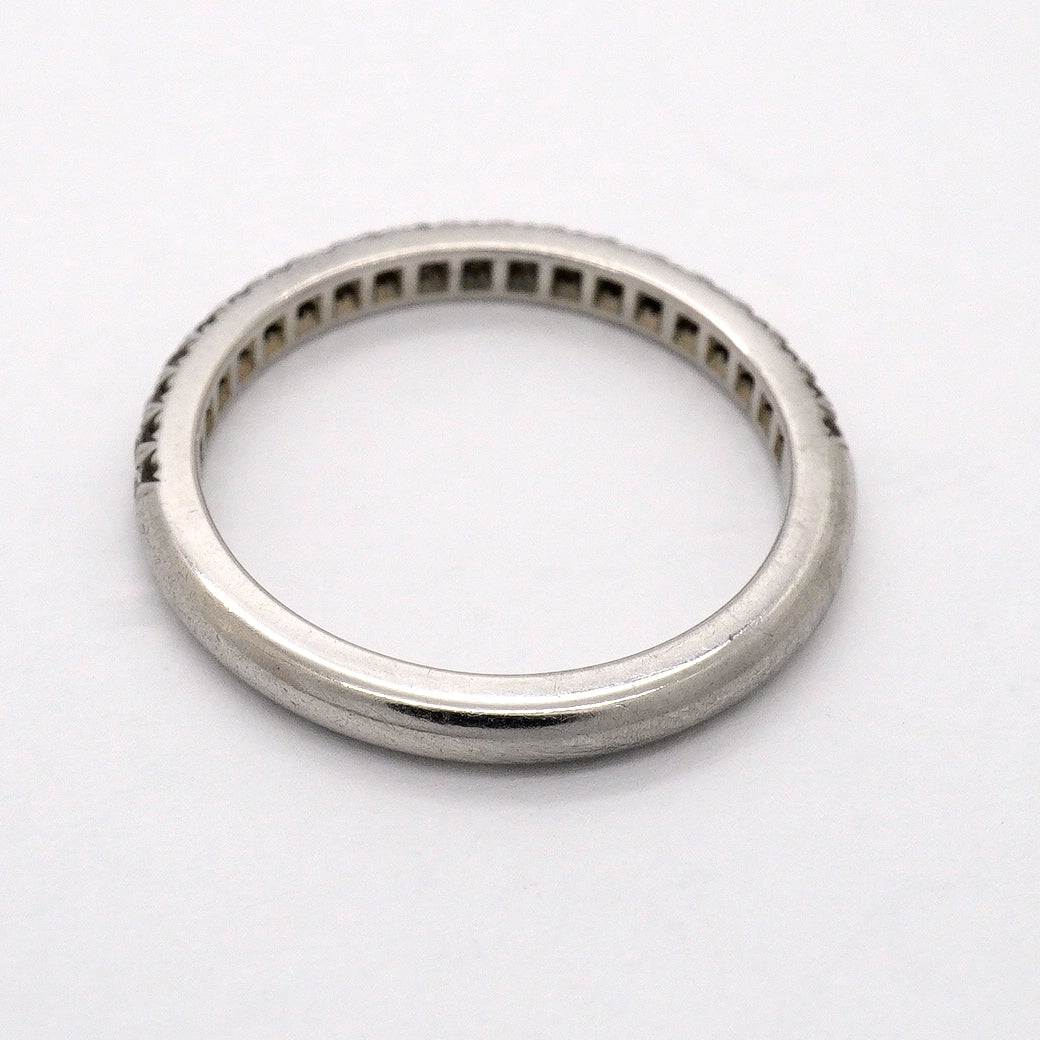 【6jgb0885】ティファニー リング ソレスト ハーフエタニティ Pt950 プラチナ ダイヤモンド 8号【中古】レディース