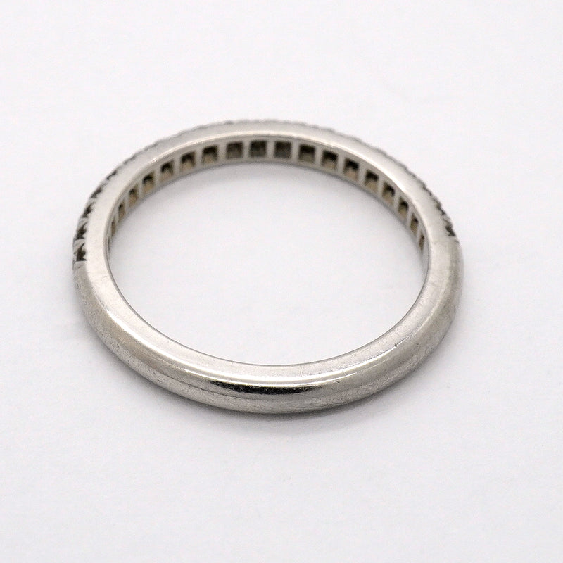 【6jgb0885】ティファニー リング ソレスト ハーフエタニティ Pt950 プラチナ ダイヤモンド 8号【中古】レディース