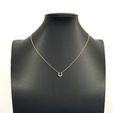 【6jgb0899】ティファニー ネックレス メトロ/ホースシュー K18PG ピンクゴールド ダイヤモンド【中古】レディース