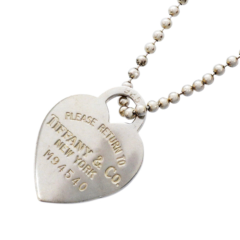 【6jgb0906-k】ティファニー ネックレス リターントゥ/ハートタグ/ボールチェーン シルバー925【中古】レディース