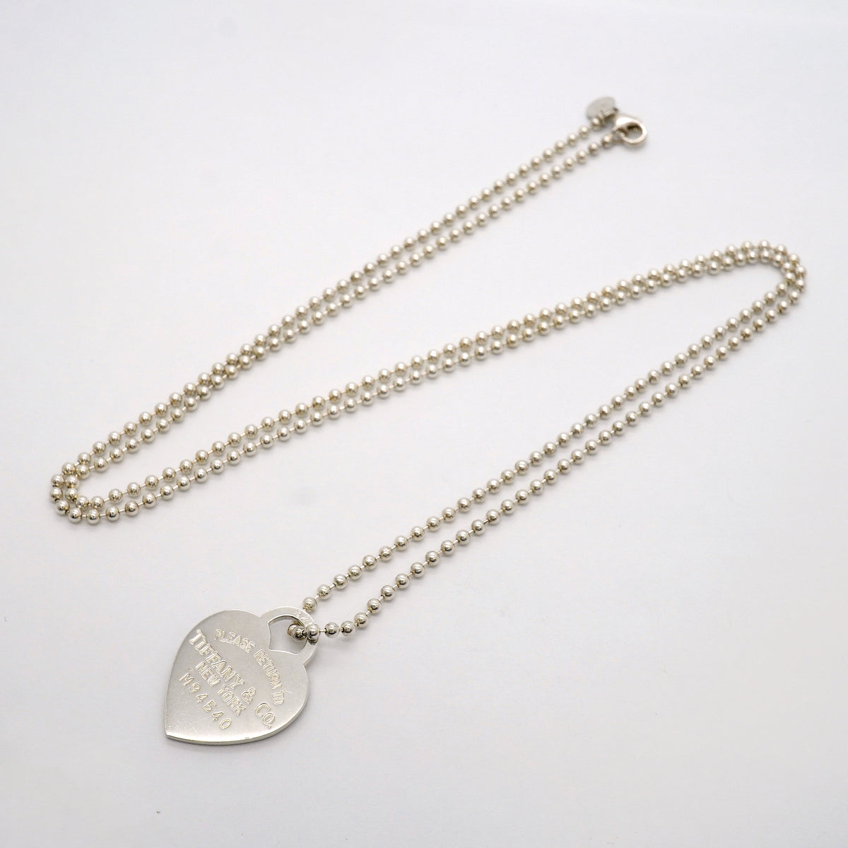 【6jgb0906-k】ティファニー ネックレス リターントゥ/ハートタグ/ボールチェーン シルバー925【中古】レディース
