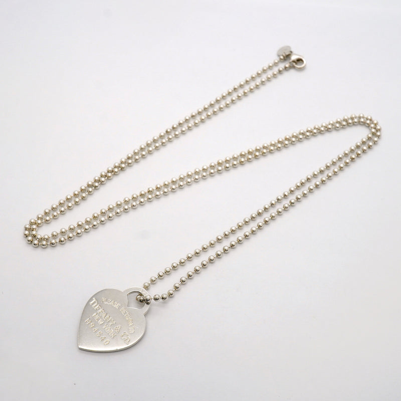 【6jgb0906-k】ティファニー ネックレス リターントゥ/ハートタグ/ボールチェーン シルバー925【中古】レディース