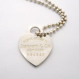 【6jgb0906-k】ティファニー ネックレス リターントゥ/ハートタグ/ボールチェーン シルバー925【中古】レディース