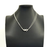 【6jgb0908-k】ティファニー ネックレス インフィニティ ダブルチェーン シルバー925【中古】レディース