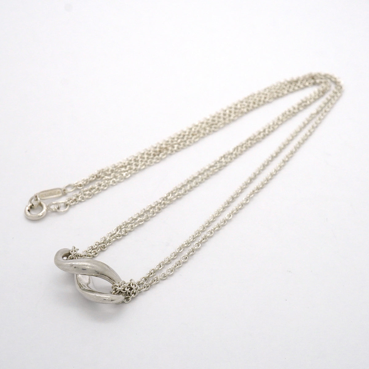 【6jgb0908-k】ティファニー ネックレス インフィニティ ダブルチェーン シルバー925【中古】レディース