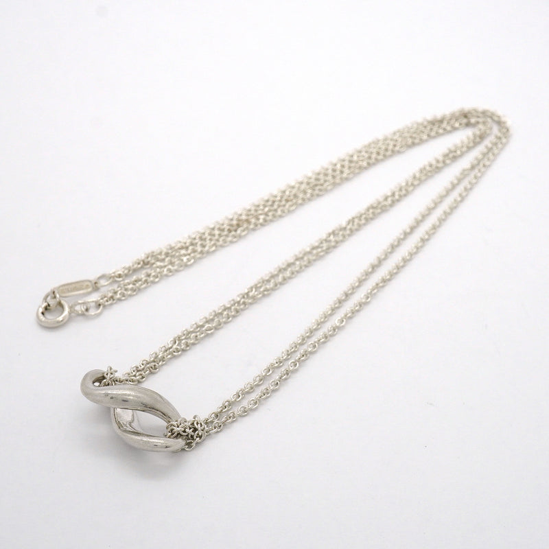 【6jgb0908-k】ティファニー ネックレス インフィニティ ダブルチェーン シルバー925【中古】レディース