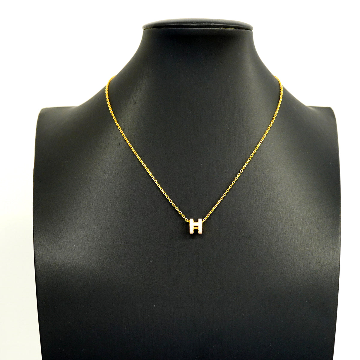 【6jgb0909-k】エルメス ネックレス ミニポップアッシュ GPメッキ ゴールド ピンク【中古】レディース