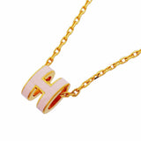 【6jgb0909-k】エルメス ネックレス ミニポップアッシュ GPメッキ ゴールド ピンク【中古】レディース