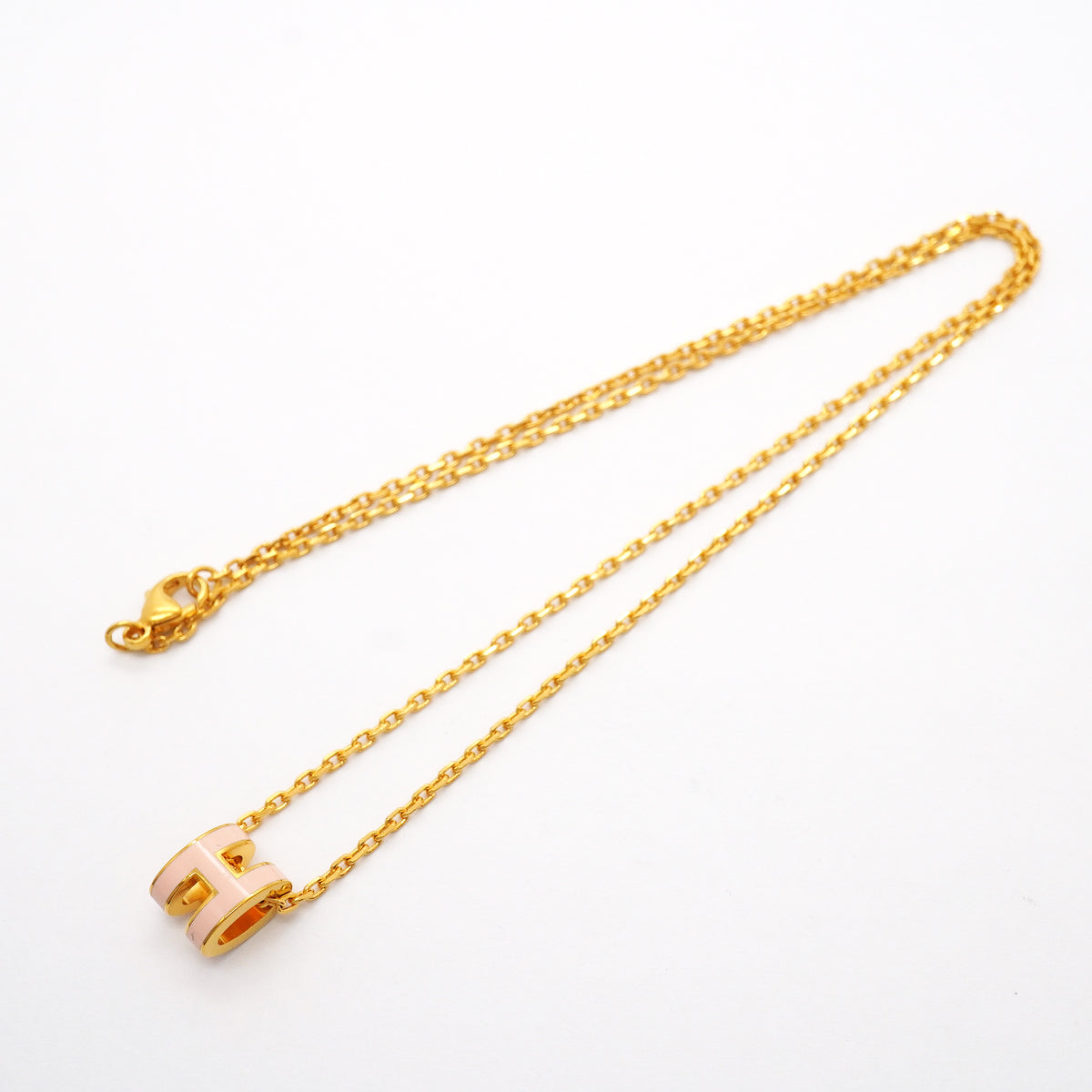【6jgb0909-k】エルメス ネックレス ミニポップアッシュ GPメッキ ゴールド ピンク【中古】レディース
