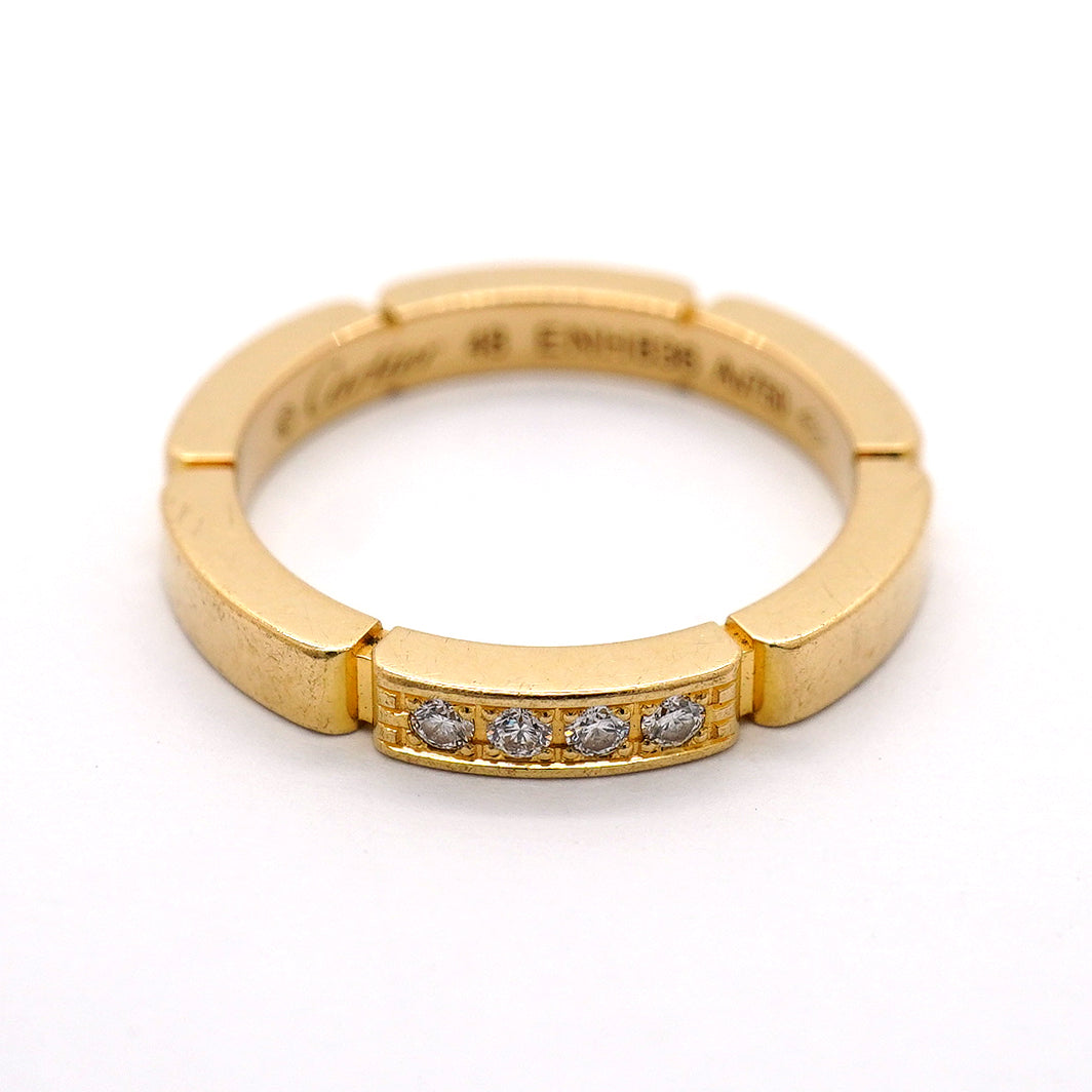 【6jgb0911】カルティエ リング マイヨンパンテール K18YG イエローゴールド ダイヤモンド ＃48【中古】レディース