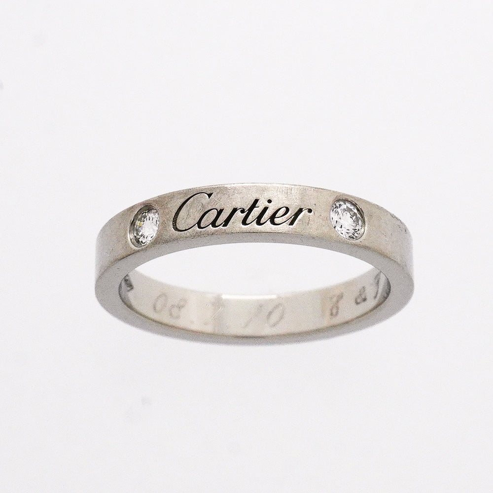 【6jgb0915】カルティエ リング Cドゥ 2PD Pt950 プラチナ ダイヤモンド ＃49【中古】レディース