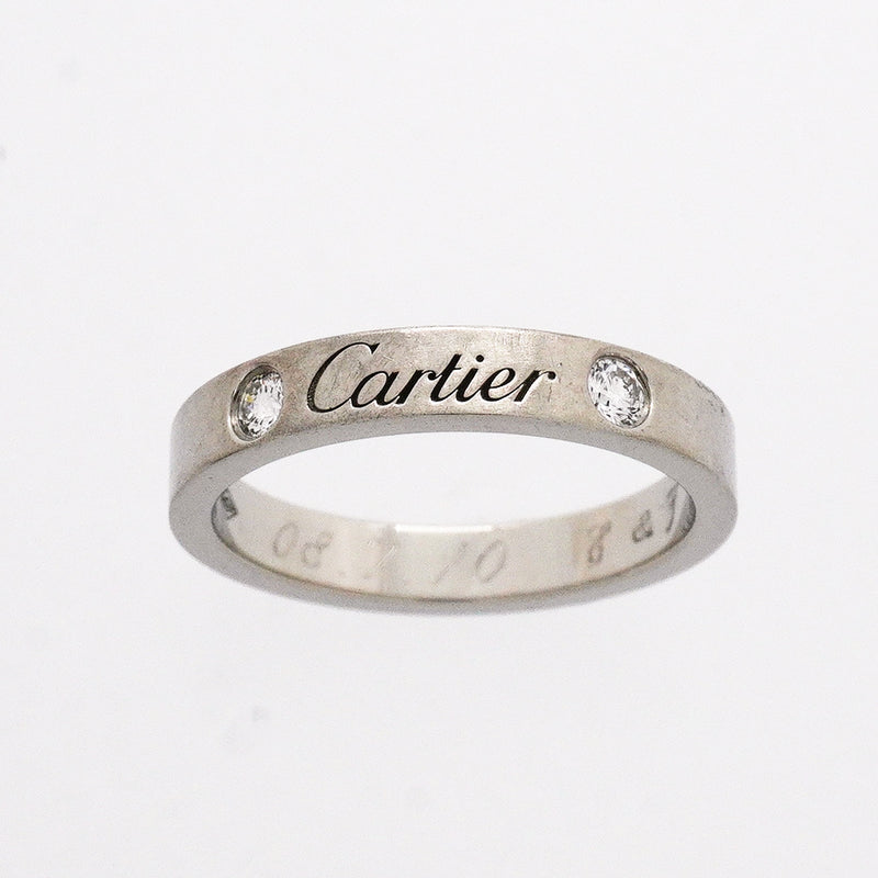 【6jgb0915】カルティエ リング Cドゥ 2PD Pt950 プラチナ ダイヤモンド ＃49【中古】レディース