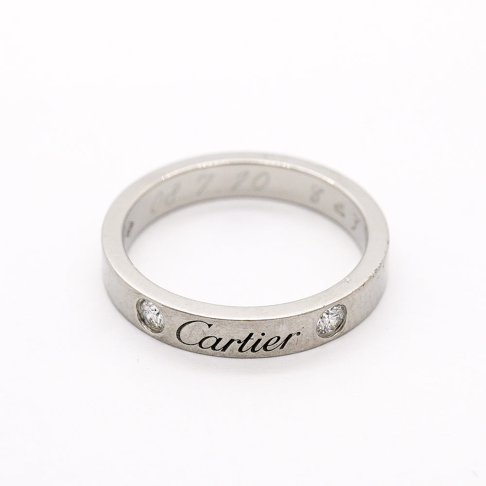 【6jgb0915】カルティエ リング Cドゥ 2PD Pt950 プラチナ ダイヤモンド ＃49【中古】レディース