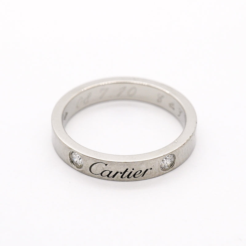 【6jgb0915】カルティエ リング Cドゥ 2PD Pt950 プラチナ ダイヤモンド ＃49【中古】レディース