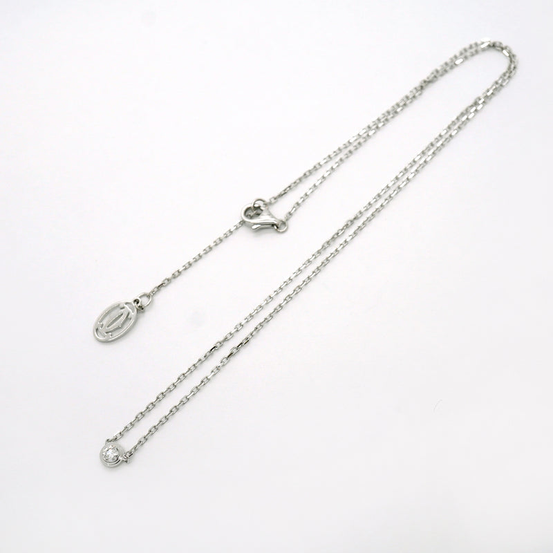 【6jgb0916】カルティエ ネックレス ダムール SM/1PD K18WG ホワイトゴールド ダイヤモンド【中古】レディース