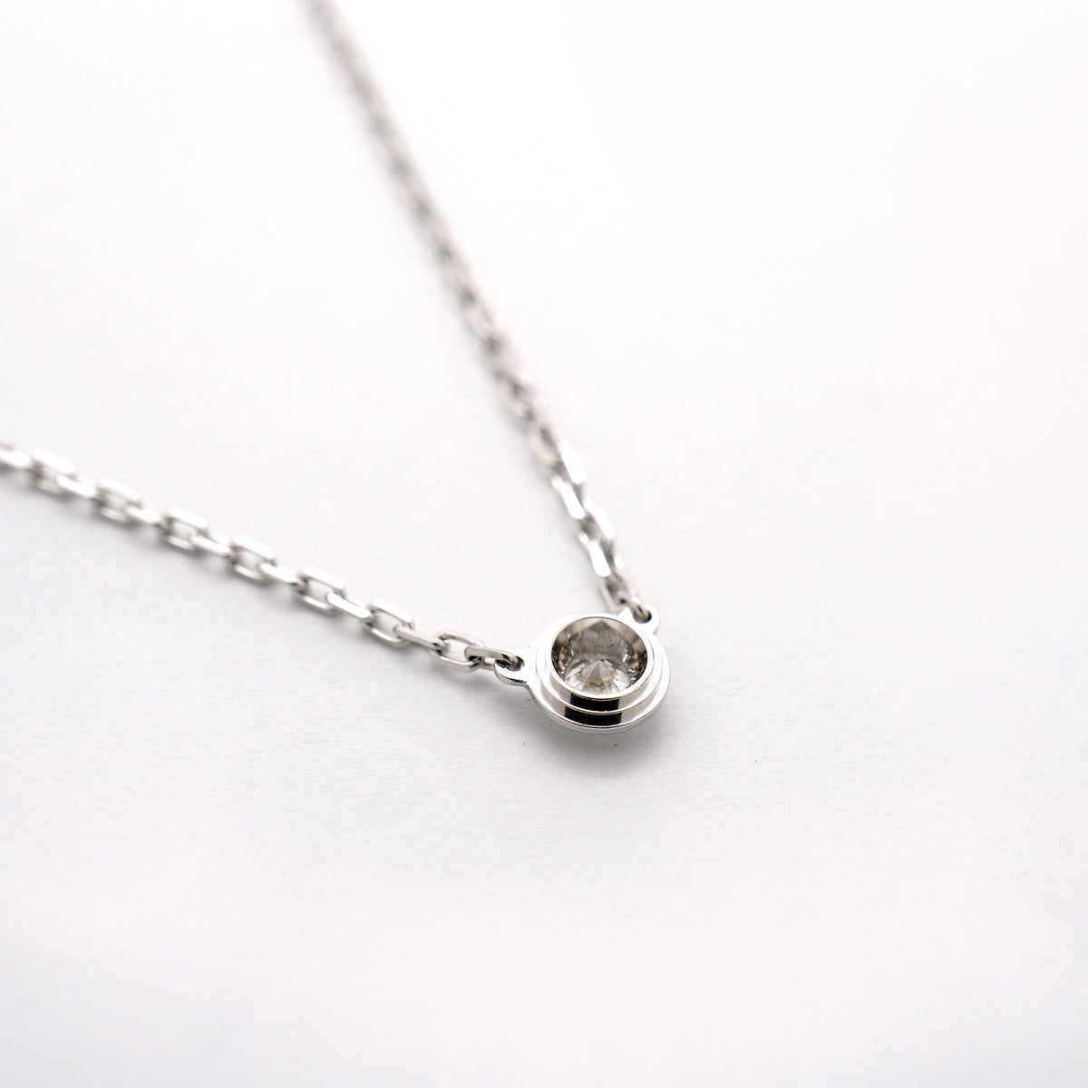 【6jgb0916】カルティエ ネックレス ダムール SM/1PD K18WG ホワイトゴールド ダイヤモンド【中古】レディース