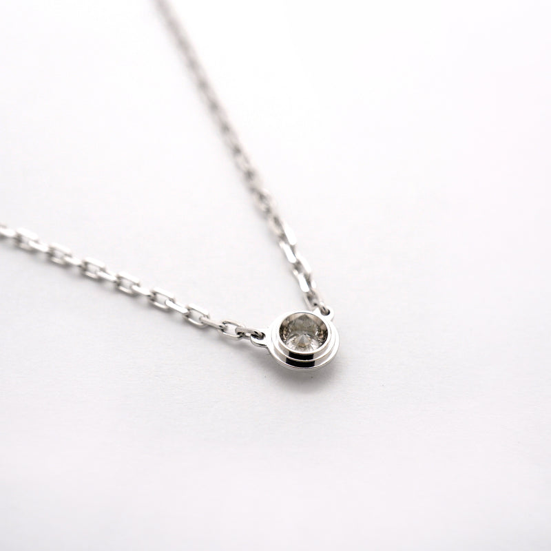 【6jgb0916】カルティエ ネックレス ダムール SM/1PD K18WG ホワイトゴールド ダイヤモンド【中古】レディース