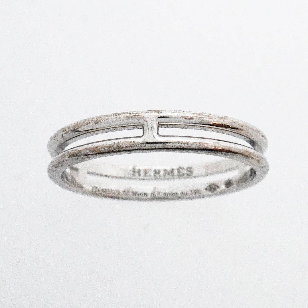 【6jgb0919】エルメス リング アリアンヌ K18WG ホワイトゴールド ＃57【中古】メンズ
