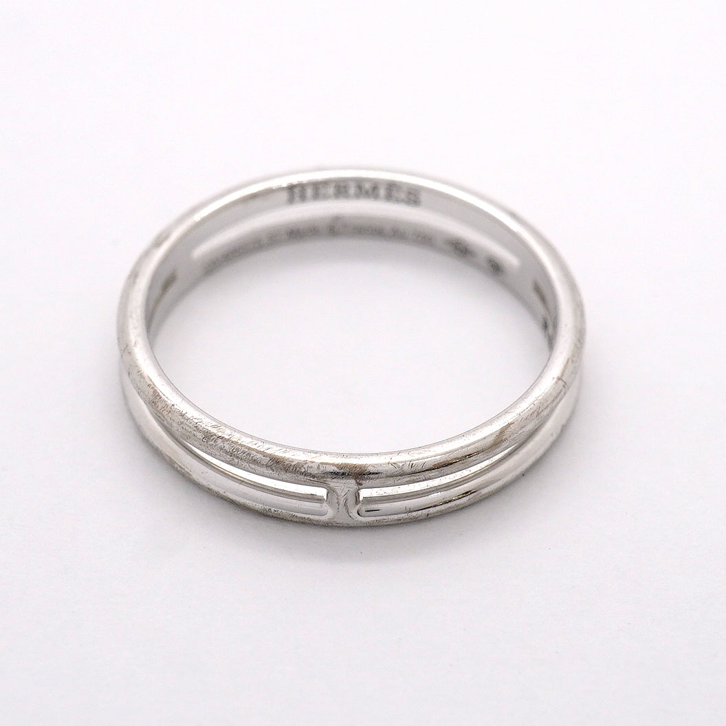 【6jgb0919】エルメス リング アリアンヌ K18WG ホワイトゴールド ＃57【中古】メンズ