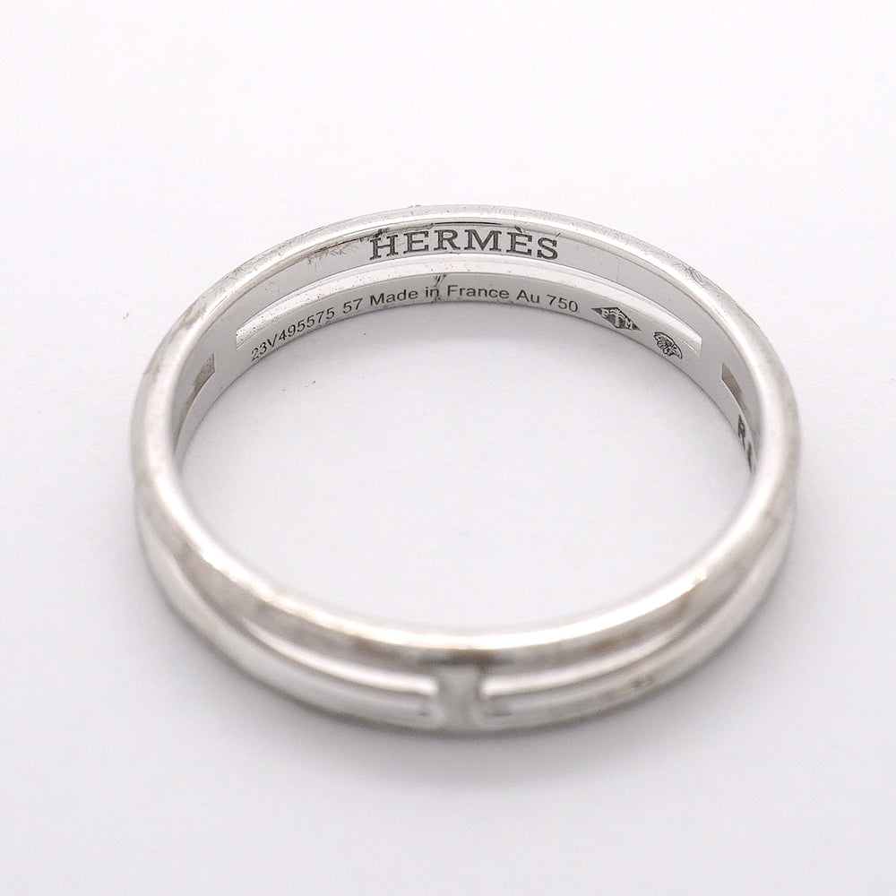 【6jgb0919】エルメス リング アリアンヌ K18WG ホワイトゴールド ＃57【中古】メンズ