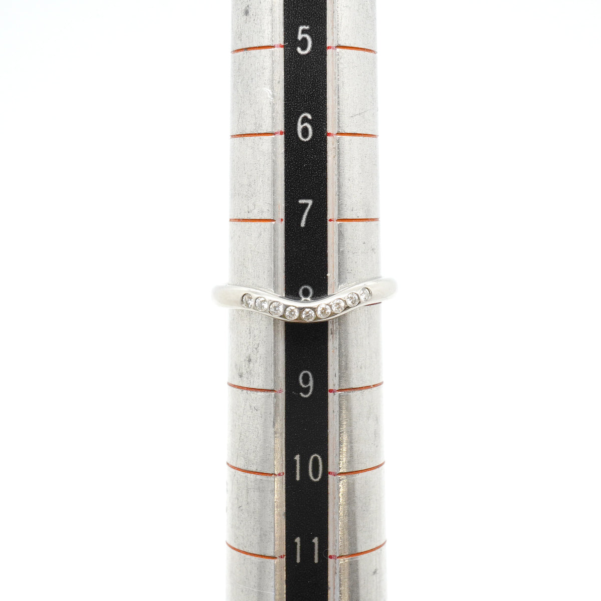 【6jhb0015】ティファニー リング カーブドバンド Pt950 プラチナ ダイヤモンド 8号【中古】レディース