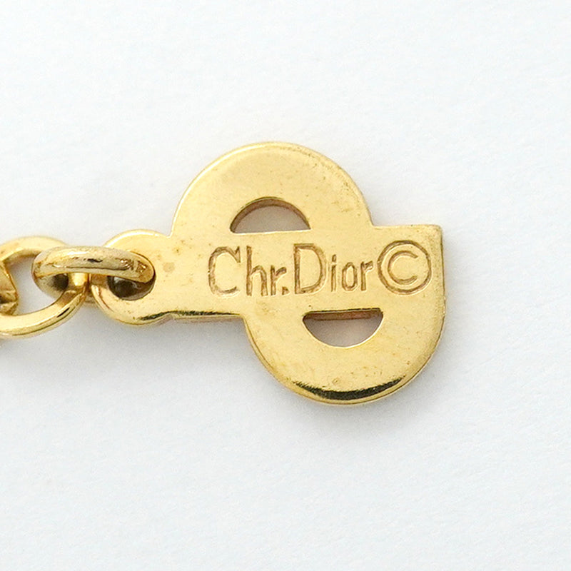 【6jhb0023】クリスチャンディオール ネックレス CDロゴ GPメッキ ゴールド【中古】レディース