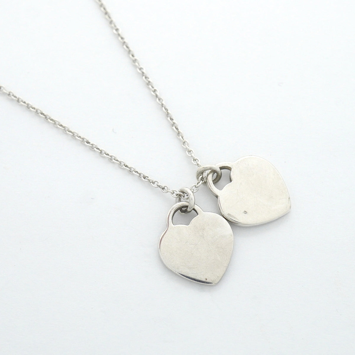 【6jhb0025-k】ティファニー ネックレス ダブルリターントゥハート シルバー925 ブルー【中古】レディース
