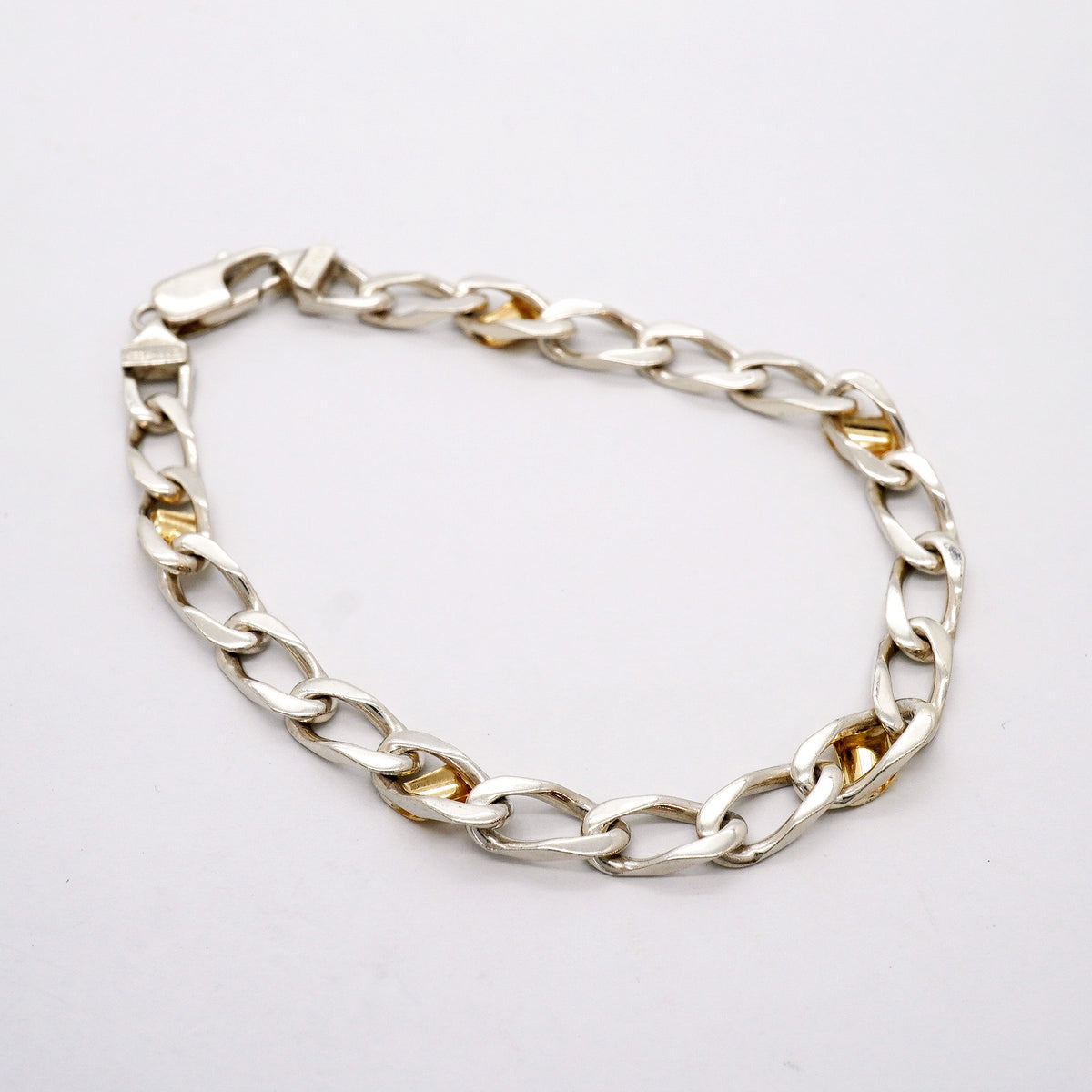 【6jhb0033-k】ティファニー ブレスレット フィガロ/チェーン K18YG イエローゴールド シルバー925【中古】レディース
