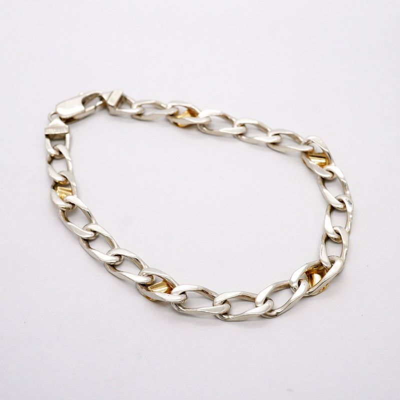 【6jhb0033-k】ティファニー ブレスレット フィガロ/チェーン K18YG イエローゴールド シルバー925【中古】レディース